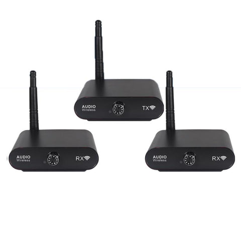 AU2410R2 2.4G Wireless Audio Transmitter, 1 Transmitter + 2 Receivers
