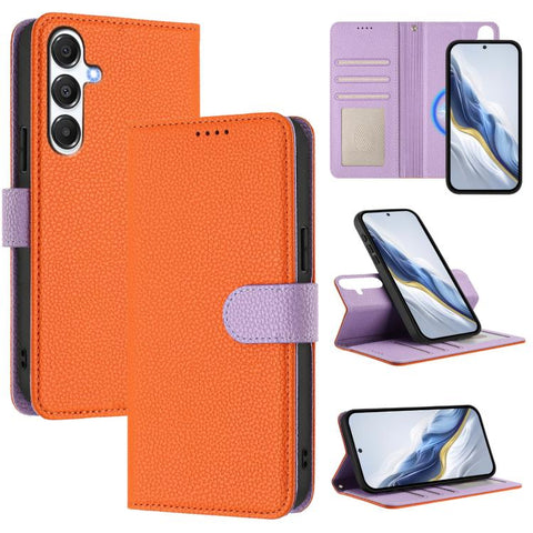Detachable Litchi Texture Magnetic Vegan Leather Phone Case, For Samsung Galaxy M35 5G, For Samsung Galaxy C55 / M55, For Samsung Galaxy F15 / M15, For Samsung Galaxy F34 / M34, For Samsung Galaxy F54 / M54, For Samsung Galaxy M14 5G