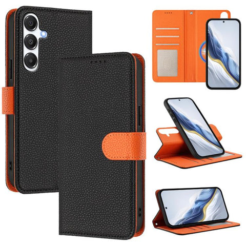Detachable Litchi Texture Magnetic Vegan Leather Phone Case, For Samsung Galaxy M35 5G, For Samsung Galaxy C55 / M55, For Samsung Galaxy F15 / M15, For Samsung Galaxy F34 / M34, For Samsung Galaxy F54 / M54, For Samsung Galaxy M14 5G