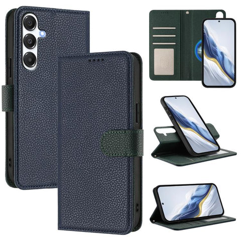 Detachable Litchi Texture Magnetic Vegan Leather Phone Case, For Samsung Galaxy M35 5G, For Samsung Galaxy C55 / M55, For Samsung Galaxy F15 / M15, For Samsung Galaxy F34 / M34, For Samsung Galaxy F54 / M54, For Samsung Galaxy M14 5G