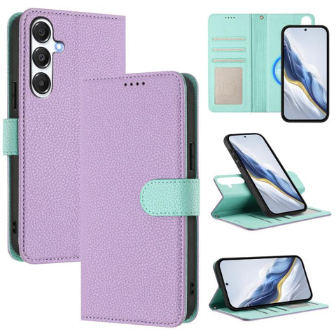 Detachable Litchi Texture Magnetic Vegan Leather Phone Case, For Samsung Galaxy M35 5G, For Samsung Galaxy C55 / M55, For Samsung Galaxy F15 / M15, For Samsung Galaxy F34 / M34, For Samsung Galaxy F54 / M54, For Samsung Galaxy M14 5G