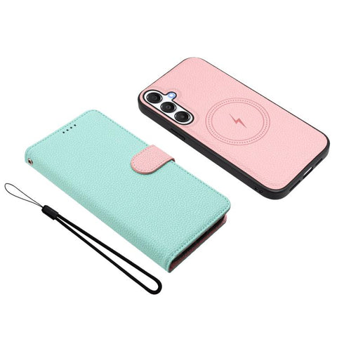 Detachable Litchi Texture Magnetic Vegan Leather Phone Case, For Samsung Galaxy M35 5G, For Samsung Galaxy C55 / M55, For Samsung Galaxy F15 / M15, For Samsung Galaxy F34 / M34, For Samsung Galaxy F54 / M54, For Samsung Galaxy M14 5G
