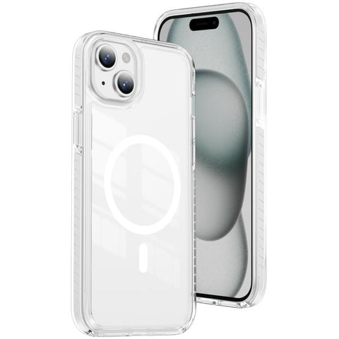 Crystal Shield Clear Magnetic Acrylic Hybrid TPU Phone Case, For iPhone 15 Pro, For iPhone 15 Plus, For iPhone 15, For iPhone 14 Plus, For iPhone 14 / 13, For iPhone 14 Pro