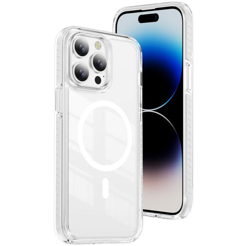 Crystal Shield Clear Magnetic Acrylic Hybrid TPU Phone Case, For iPhone 15 Pro, For iPhone 15 Plus, For iPhone 15, For iPhone 14 Plus, For iPhone 14 / 13, For iPhone 14 Pro