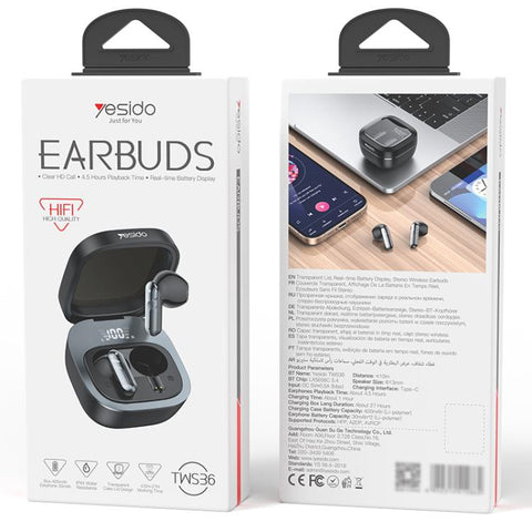 Yesido TWS36 TWS Wireless Bluetooth Earphone, TWS36
