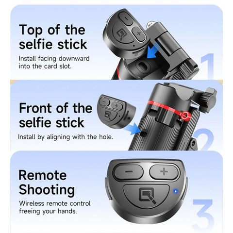 F07 410mm Mini Portable Wireless Remote Control Quadrapod Selfie Stick, No Fill Light, with 1pc D9 Fill Light, with 2pcs D9 Fill Lights