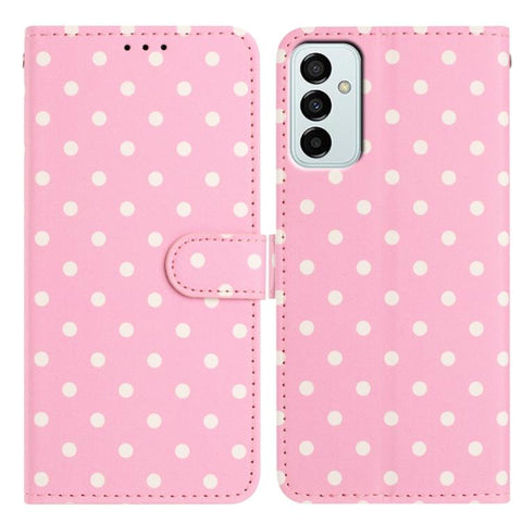 Small Dots Pattern Vegan Leather Phone Case, For Samsung Galaxy M54, For Samsung Galaxy M14, For Samsung Galaxy M53, For Samsung Galaxy M33, For Samsung Galaxy M23