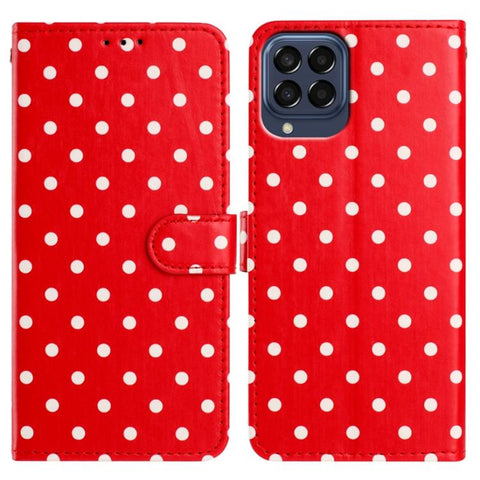 Small Dots Pattern Vegan Leather Phone Case, For Samsung Galaxy M54, For Samsung Galaxy M14, For Samsung Galaxy M53, For Samsung Galaxy M33, For Samsung Galaxy M23