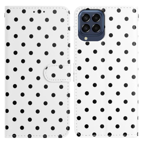 Small Dots Pattern Vegan Leather Phone Case, For Samsung Galaxy M54, For Samsung Galaxy M14, For Samsung Galaxy M53, For Samsung Galaxy M33, For Samsung Galaxy M23