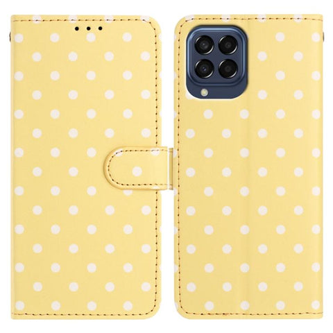 Small Dots Pattern Vegan Leather Phone Case, For Samsung Galaxy M54, For Samsung Galaxy M14, For Samsung Galaxy M53, For Samsung Galaxy M33, For Samsung Galaxy M23