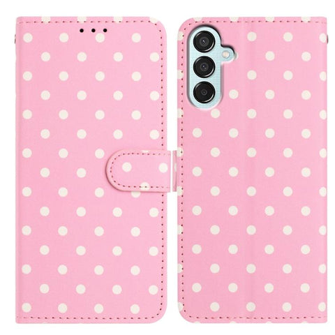 Small Dots Pattern Vegan Leather Phone Case, For Samsung Galaxy M54, For Samsung Galaxy M14, For Samsung Galaxy M53, For Samsung Galaxy M33, For Samsung Galaxy M23