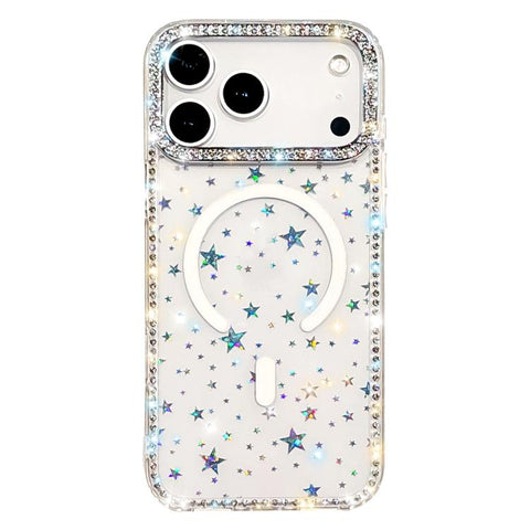 Rhinestone Dual-side IMD PC Hybrid TPU Magnetic Phone Case, For iPhone 18 Pro / 17 Pro, For iPhone 18 Pro Max / 17 Pro Max, For iPhone 17, For iPhone Air, For iPhone 16 Pro Max, For iPhone 16 Pro, For iPhone 16 Plus, For iPhone 16