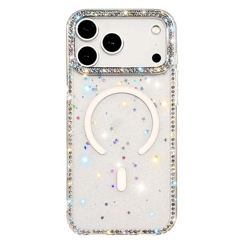 Rhinestone Dual-side IMD PC Hybrid TPU Magnetic Phone Case, For iPhone 18 Pro / 17 Pro, For iPhone 18 Pro Max / 17 Pro Max, For iPhone 17, For iPhone Air, For iPhone 16 Pro Max, For iPhone 16 Pro, For iPhone 16 Plus, For iPhone 16