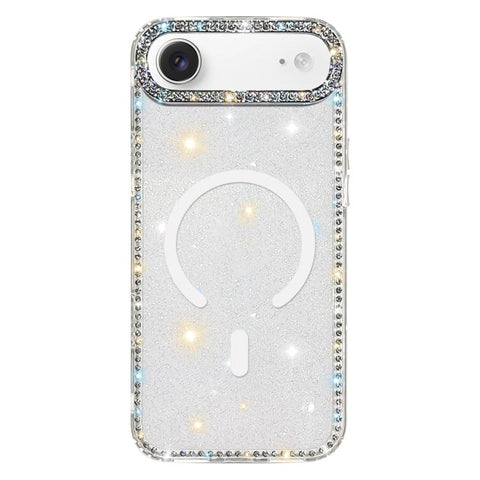 Rhinestone Dual-side IMD PC Hybrid TPU Magnetic Phone Case, For iPhone 18 Pro / 17 Pro, For iPhone 18 Pro Max / 17 Pro Max, For iPhone 17, For iPhone Air, For iPhone 16 Pro Max, For iPhone 16 Pro, For iPhone 16 Plus, For iPhone 16