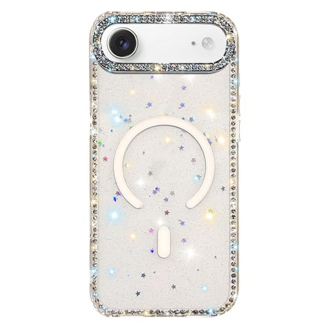Rhinestone Dual-side IMD PC Hybrid TPU Magnetic Phone Case, For iPhone 18 Pro / 17 Pro, For iPhone 18 Pro Max / 17 Pro Max, For iPhone 17, For iPhone Air, For iPhone 16 Pro Max, For iPhone 16 Pro, For iPhone 16 Plus, For iPhone 16