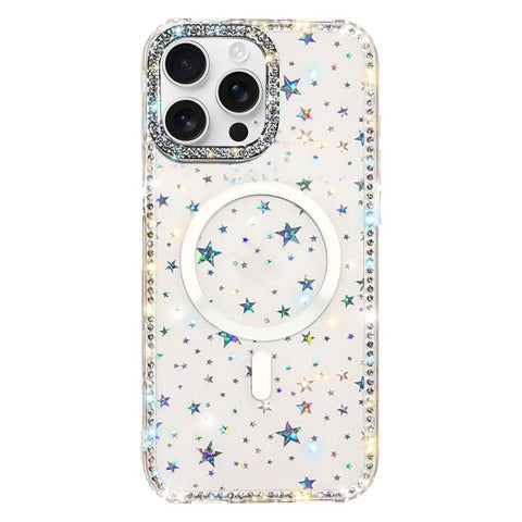 Rhinestone Dual-side IMD PC Hybrid TPU Magnetic Phone Case, For iPhone 18 Pro / 17 Pro, For iPhone 18 Pro Max / 17 Pro Max, For iPhone 17, For iPhone Air, For iPhone 16 Pro Max, For iPhone 16 Pro, For iPhone 16 Plus, For iPhone 16