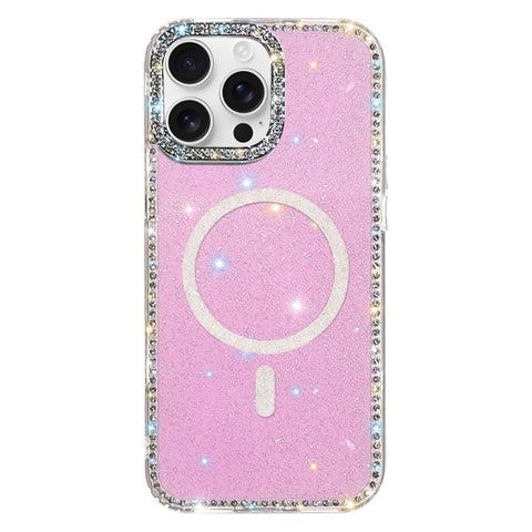 Rhinestone Dual-side IMD PC Hybrid TPU Magnetic Phone Case, For iPhone 18 Pro / 17 Pro, For iPhone 18 Pro Max / 17 Pro Max, For iPhone 17, For iPhone Air, For iPhone 16 Pro Max, For iPhone 16 Pro, For iPhone 16 Plus, For iPhone 16