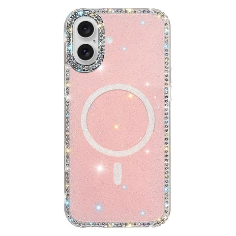Rhinestone Dual-side IMD PC Hybrid TPU Magnetic Phone Case, For iPhone 18 Pro / 17 Pro, For iPhone 18 Pro Max / 17 Pro Max, For iPhone 17, For iPhone Air, For iPhone 16 Pro Max, For iPhone 16 Pro, For iPhone 16 Plus, For iPhone 16