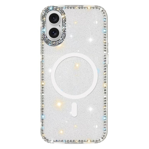 Rhinestone Dual-side IMD PC Hybrid TPU Magnetic Phone Case, For iPhone 18 Pro / 17 Pro, For iPhone 18 Pro Max / 17 Pro Max, For iPhone 17, For iPhone Air, For iPhone 16 Pro Max, For iPhone 16 Pro, For iPhone 16 Plus, For iPhone 16
