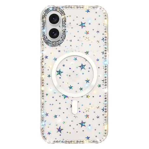 Rhinestone Dual-side IMD PC Hybrid TPU Magnetic Phone Case, For iPhone 18 Pro / 17 Pro, For iPhone 18 Pro Max / 17 Pro Max, For iPhone 17, For iPhone Air, For iPhone 16 Pro Max, For iPhone 16 Pro, For iPhone 16 Plus, For iPhone 16