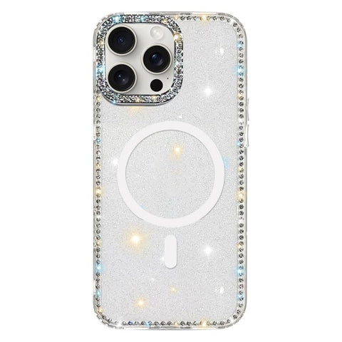 Rhinestone Dual-side IMD PC Hybrid TPU Magnetic Phone Case, For iPhone 15 Pro Max, For iPhone 15 Pro, For iPhone 15, For iPhone 14, For iPhone 14 Pro, For iPhone 14 Pro Max, For iPhone 13 Pro Max, For iPhone 13 Pro