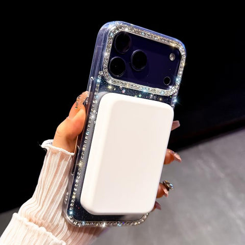 Rhinestone Dual-side IMD PC Hybrid TPU Magnetic Phone Case, For iPhone 18 Pro / 17 Pro, For iPhone 18 Pro Max / 17 Pro Max, For iPhone 17, For iPhone Air, For iPhone 16 Pro Max, For iPhone 16 Pro, For iPhone 16 Plus, For iPhone 16