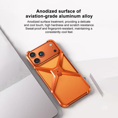 Frameless X-shaped Metal Phone Case, For iPhone 18 Pro / 17 Pro, For iPhone 18 Pro Max / 17 Pro Max, For iPhone 17