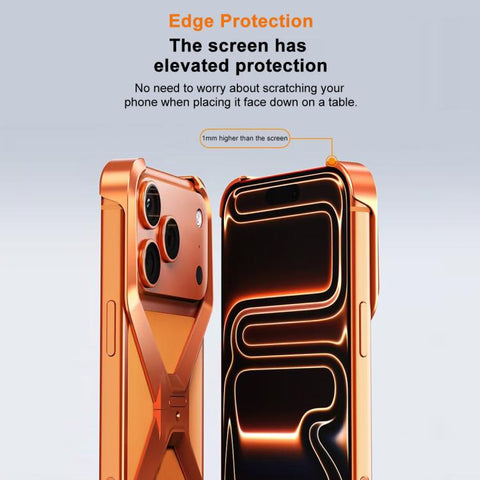 Frameless X-shaped Metal Phone Case, For iPhone 18 Pro / 17 Pro, For iPhone 18 Pro Max / 17 Pro Max, For iPhone 17