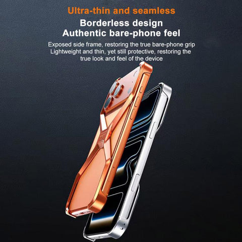Frameless X-shaped Metal Phone Case, For iPhone 18 Pro / 17 Pro, For iPhone 18 Pro Max / 17 Pro Max, For iPhone 17