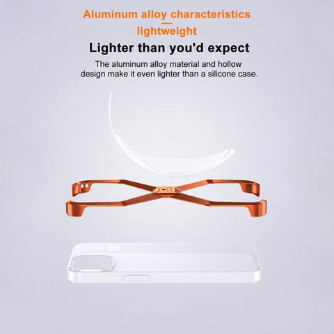 Frameless X-shaped Metal Phone Case, For iPhone 18 Pro / 17 Pro, For iPhone 18 Pro Max / 17 Pro Max, For iPhone 17