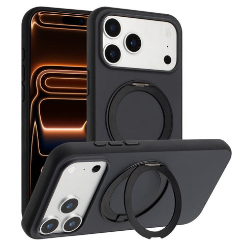 Skin Feel Frosted 360 Degree Rotation Holder Magnetic Phone Case, For iPhone 18 Pro / 17 Pro, For iPhone 18 Pro Max / 17 Pro Max, For iPhone 17, For iPhone Air, For iPhone 16 Pro Max, For iPhone 16 Pro, For iPhone 16, For iPhone 15 Pro Max             ...