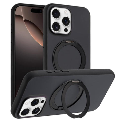 Skin Feel Frosted 360 Degree Rotation Holder Magnetic Phone Case, For iPhone 18 Pro / 17 Pro, For iPhone 18 Pro Max / 17 Pro Max, For iPhone 17, For iPhone Air, For iPhone 16 Pro Max, For iPhone 16 Pro, For iPhone 16, For iPhone 15 Pro Max             ...
