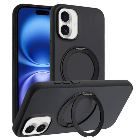 Skin Feel Frosted 360 Degree Rotation Holder Magnetic Phone Case, For iPhone 18 Pro / 17 Pro, For iPhone 18 Pro Max / 17 Pro Max, For iPhone 17, For iPhone Air, For iPhone 16 Pro Max, For iPhone 16 Pro, For iPhone 16, For iPhone 15 Pro Max             ...