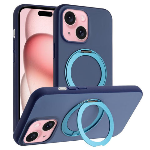 Skin Feel Frosted 360 Degree Rotation Holder Magnetic Phone Case, For iPhone 15 Plus, For iPhone 15, For iPhone 14