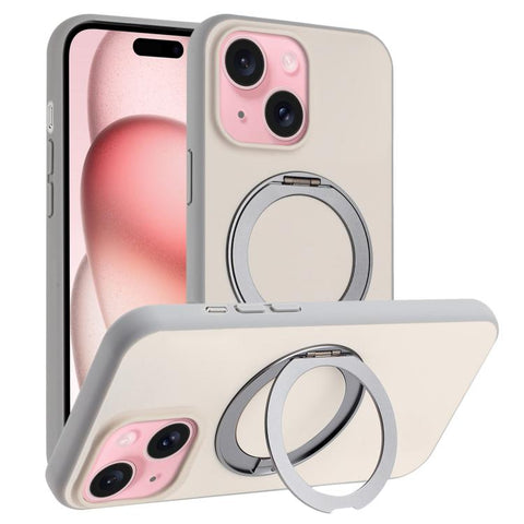 Skin Feel Frosted 360 Degree Rotation Holder Magnetic Phone Case, For iPhone 15 Plus, For iPhone 15, For iPhone 14