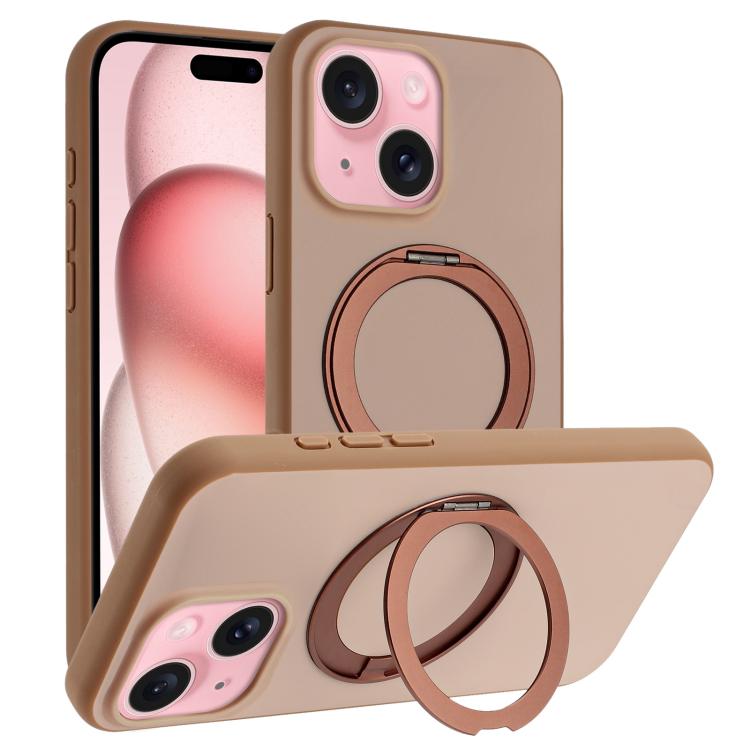 Skin Feel Frosted 360 Degree Rotation Holder Magnetic Phone Case, For iPhone 15 Plus, For iPhone 15, For iPhone 14