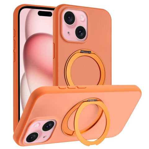 Skin Feel Frosted 360 Degree Rotation Holder Magnetic Phone Case, For iPhone 15 Plus, For iPhone 15, For iPhone 14