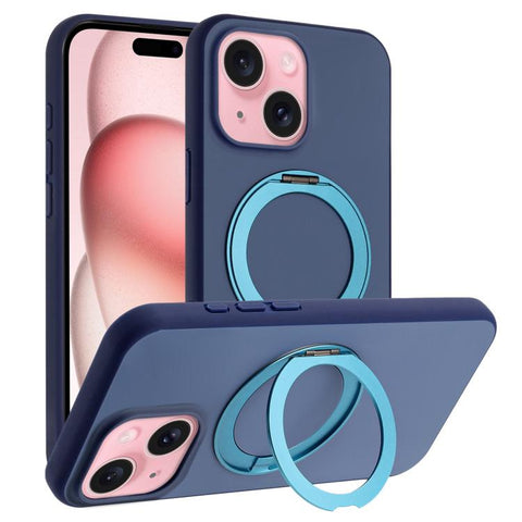 Skin Feel Frosted 360 Degree Rotation Holder Magnetic Phone Case, For iPhone 15 Plus, For iPhone 15, For iPhone 14