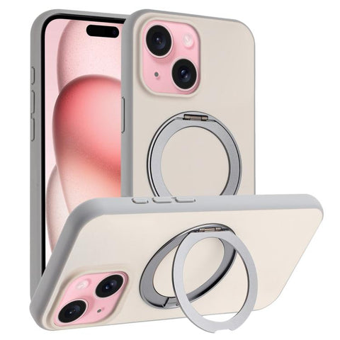 Skin Feel Frosted 360 Degree Rotation Holder Magnetic Phone Case, For iPhone 15 Plus, For iPhone 15, For iPhone 14