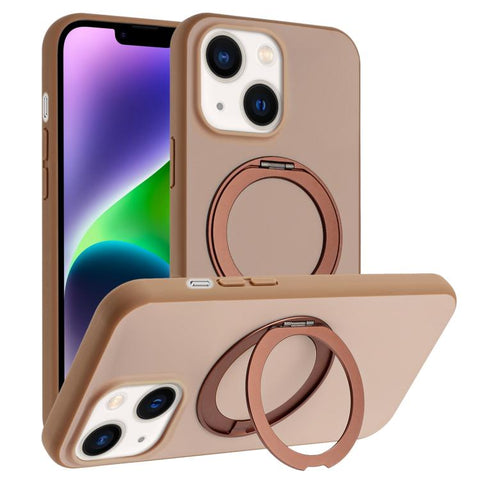 Skin Feel Frosted 360 Degree Rotation Holder Magnetic Phone Case, For iPhone 15 Plus, For iPhone 15, For iPhone 14
