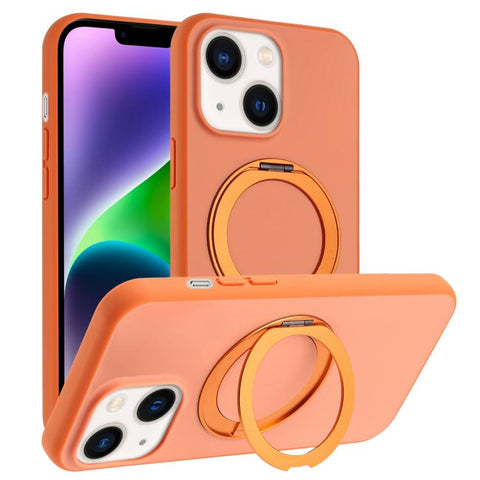 Skin Feel Frosted 360 Degree Rotation Holder Magnetic Phone Case, For iPhone 15 Plus, For iPhone 15, For iPhone 14