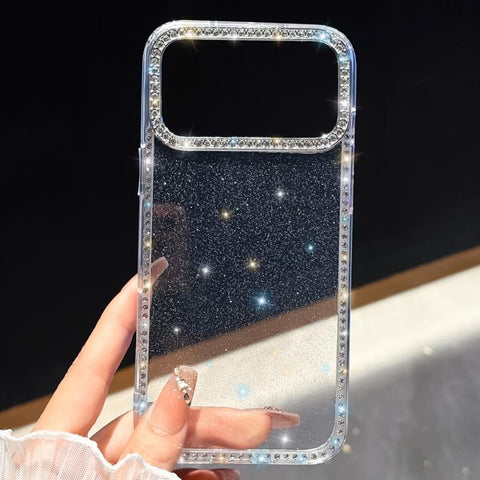 Rhinestone Dual-side IMD PC Hybrid TPU Phone Case, For iPhone 18 Pro / 17 Pro, For iPhone 18 Pro Max / 17 Pro Max, For iPhone 17, For iPhone Air, For iPhone 16 Pro Max, For iPhone 16 Pro, For iPhone 16 Plus, For iPhone 16