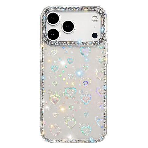 Rhinestone Dual-side IMD PC Hybrid TPU Phone Case, For iPhone 18 Pro / 17 Pro, For iPhone 18 Pro Max / 17 Pro Max, For iPhone 17, For iPhone Air, For iPhone 16 Pro Max, For iPhone 16 Pro, For iPhone 16 Plus, For iPhone 16