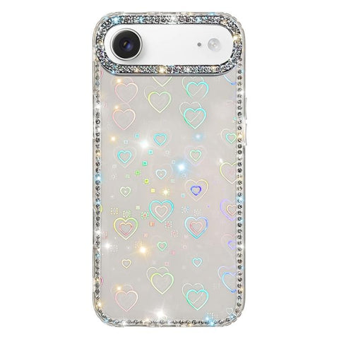 Rhinestone Dual-side IMD PC Hybrid TPU Phone Case, For iPhone 18 Pro / 17 Pro, For iPhone 18 Pro Max / 17 Pro Max, For iPhone 17, For iPhone Air, For iPhone 16 Pro Max, For iPhone 16 Pro, For iPhone 16 Plus, For iPhone 16