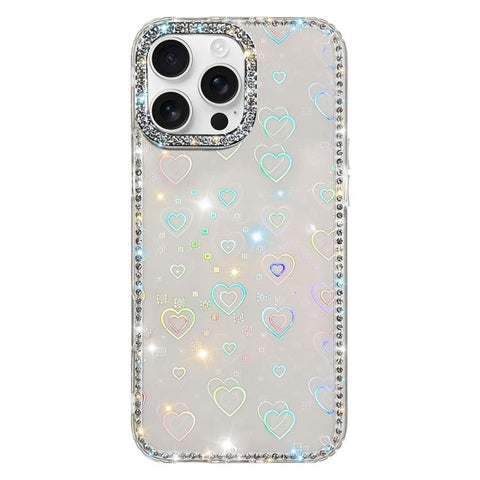 Rhinestone Dual-side IMD PC Hybrid TPU Phone Case, For iPhone 18 Pro / 17 Pro, For iPhone 18 Pro Max / 17 Pro Max, For iPhone 17, For iPhone Air, For iPhone 16 Pro Max, For iPhone 16 Pro, For iPhone 16 Plus, For iPhone 16