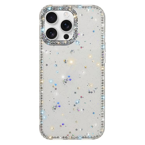 Rhinestone Dual-side IMD PC Hybrid TPU Phone Case, For iPhone 18 Pro / 17 Pro, For iPhone 18 Pro Max / 17 Pro Max, For iPhone 17, For iPhone Air, For iPhone 16 Pro Max, For iPhone 16 Pro, For iPhone 16 Plus, For iPhone 16