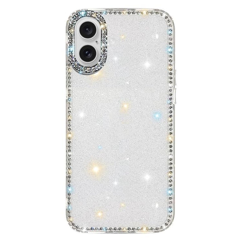 Rhinestone Dual-side IMD PC Hybrid TPU Phone Case, For iPhone 18 Pro / 17 Pro, For iPhone 18 Pro Max / 17 Pro Max, For iPhone 17, For iPhone Air, For iPhone 16 Pro Max, For iPhone 16 Pro, For iPhone 16 Plus, For iPhone 16