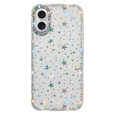Rhinestone Dual-side IMD PC Hybrid TPU Phone Case, For iPhone 18 Pro / 17 Pro, For iPhone 18 Pro Max / 17 Pro Max, For iPhone 17, For iPhone Air, For iPhone 16 Pro Max, For iPhone 16 Pro, For iPhone 16 Plus, For iPhone 16