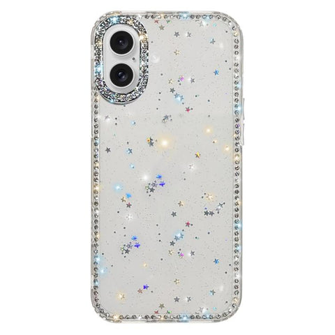 Rhinestone Dual-side IMD PC Hybrid TPU Phone Case, For iPhone 18 Pro / 17 Pro, For iPhone 18 Pro Max / 17 Pro Max, For iPhone 17, For iPhone Air, For iPhone 16 Pro Max, For iPhone 16 Pro, For iPhone 16 Plus, For iPhone 16