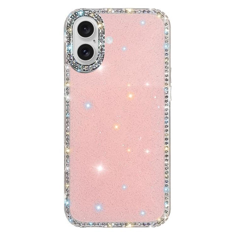 Rhinestone Dual-side IMD PC Hybrid TPU Phone Case, For iPhone 18 Pro / 17 Pro, For iPhone 18 Pro Max / 17 Pro Max, For iPhone 17, For iPhone Air, For iPhone 16 Pro Max, For iPhone 16 Pro, For iPhone 16 Plus, For iPhone 16